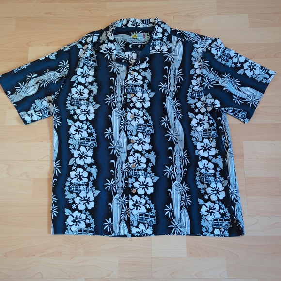 Aloha Joe Men’s Blue Hawaiian Floral Button Down Shirt - Picture 1 of 12